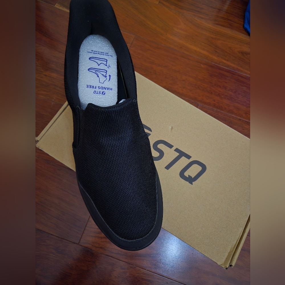 Stq Men's Black Slip-On Shoes Size 11